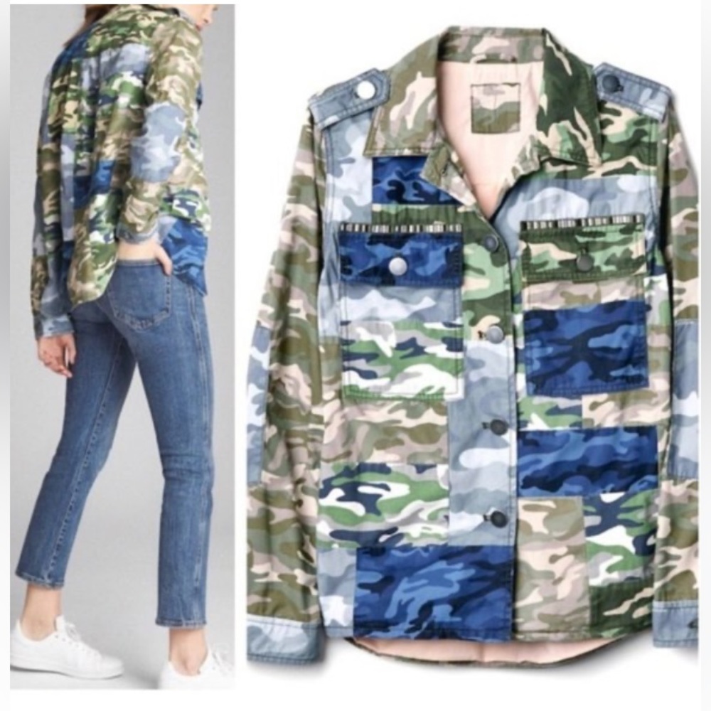 Gap Patchwork Camo Jacket, Size Small - image 1